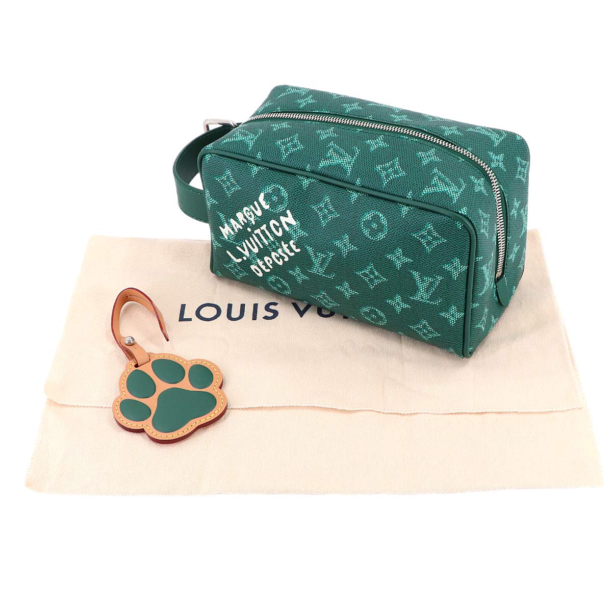Monogram Heritage Locker Dopp Kit Hand Bag Green M12688