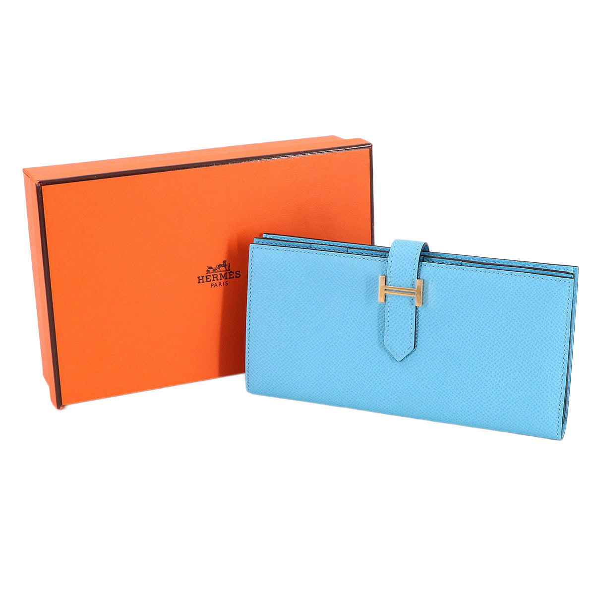 Bearn Souffle Long Wallet Epsom Celeste Purse