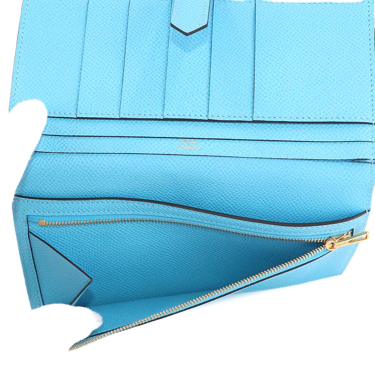 Bearn Souffle Long Wallet Epsom Celeste Purse