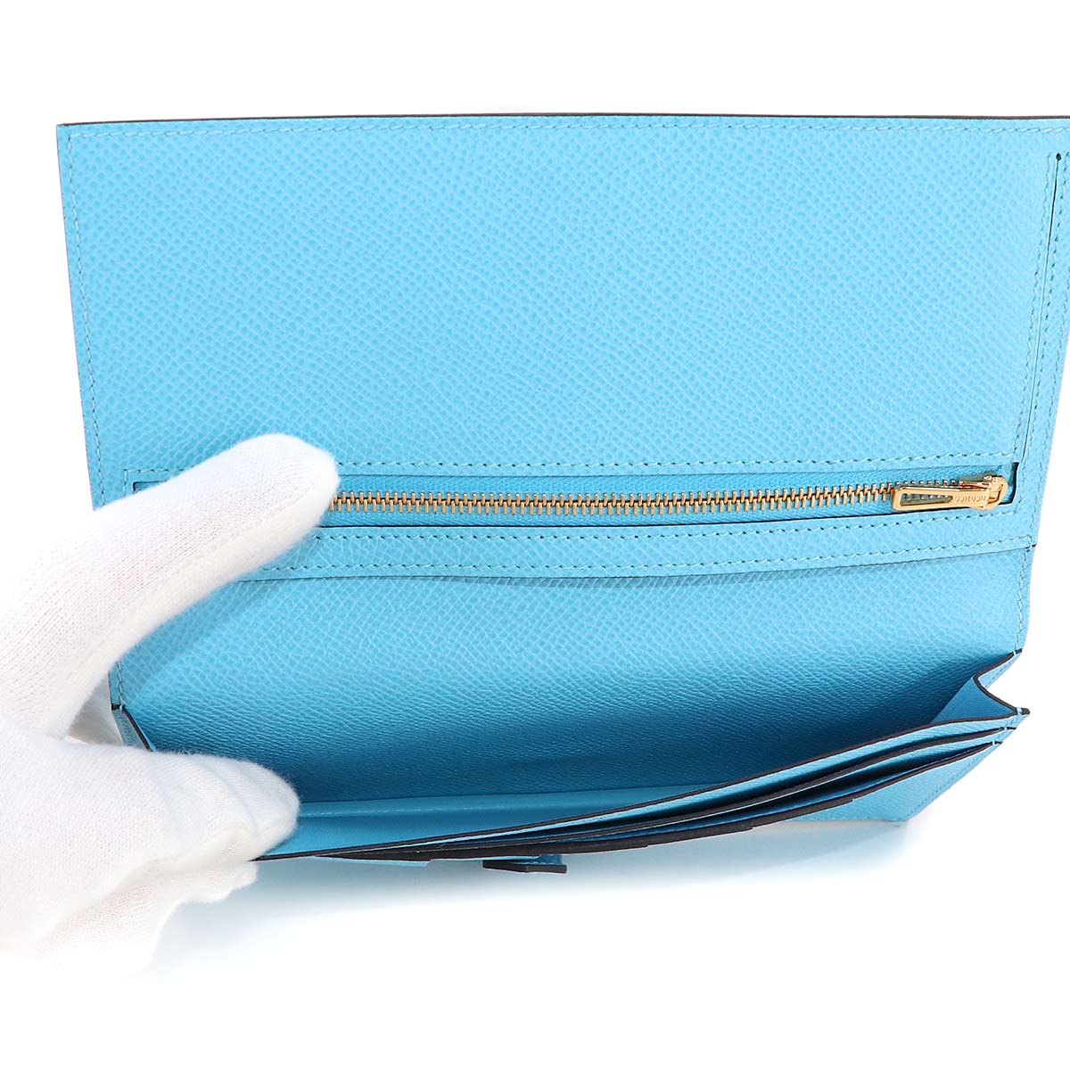 Bearn Souffle Long Wallet Epsom Celeste Purse