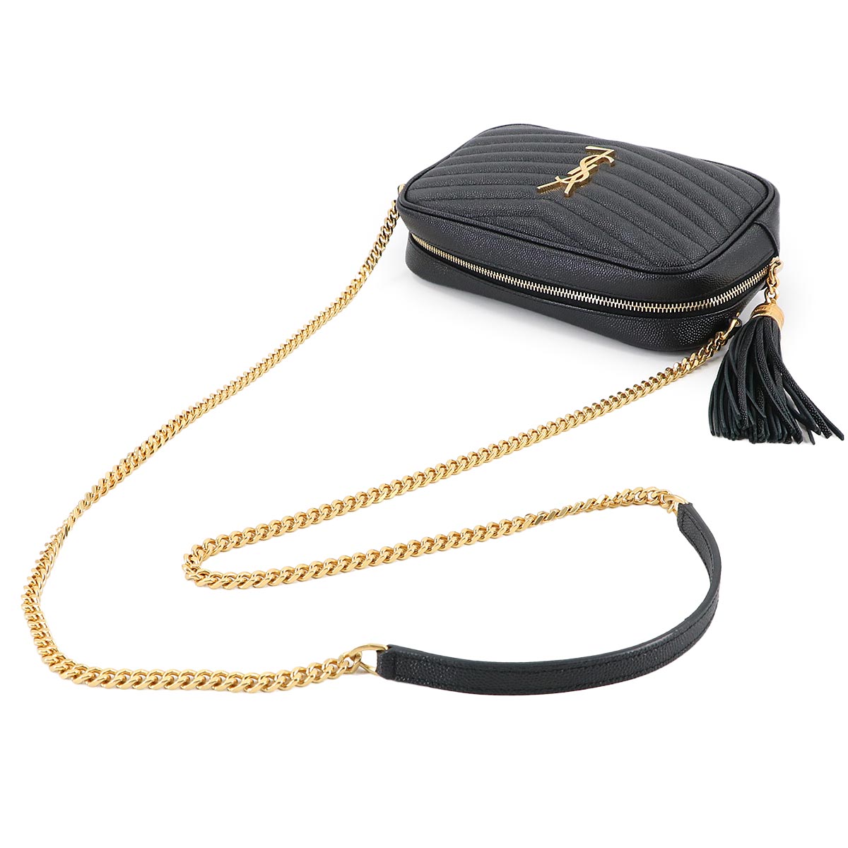 Lou Mini Chain Shoulder Bag Leather Black 612579
