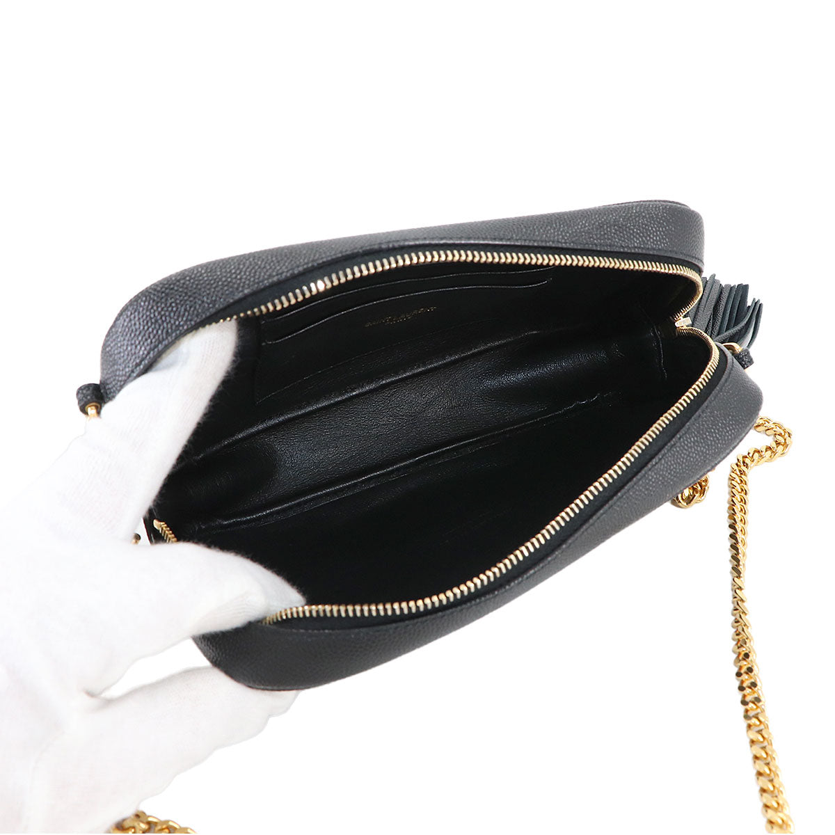 Lou Mini Chain Shoulder Bag Leather Black 612579