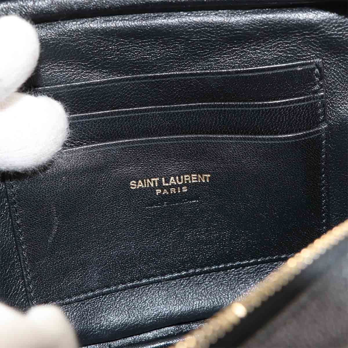 Lou Mini Chain Shoulder Bag Leather Black 612579