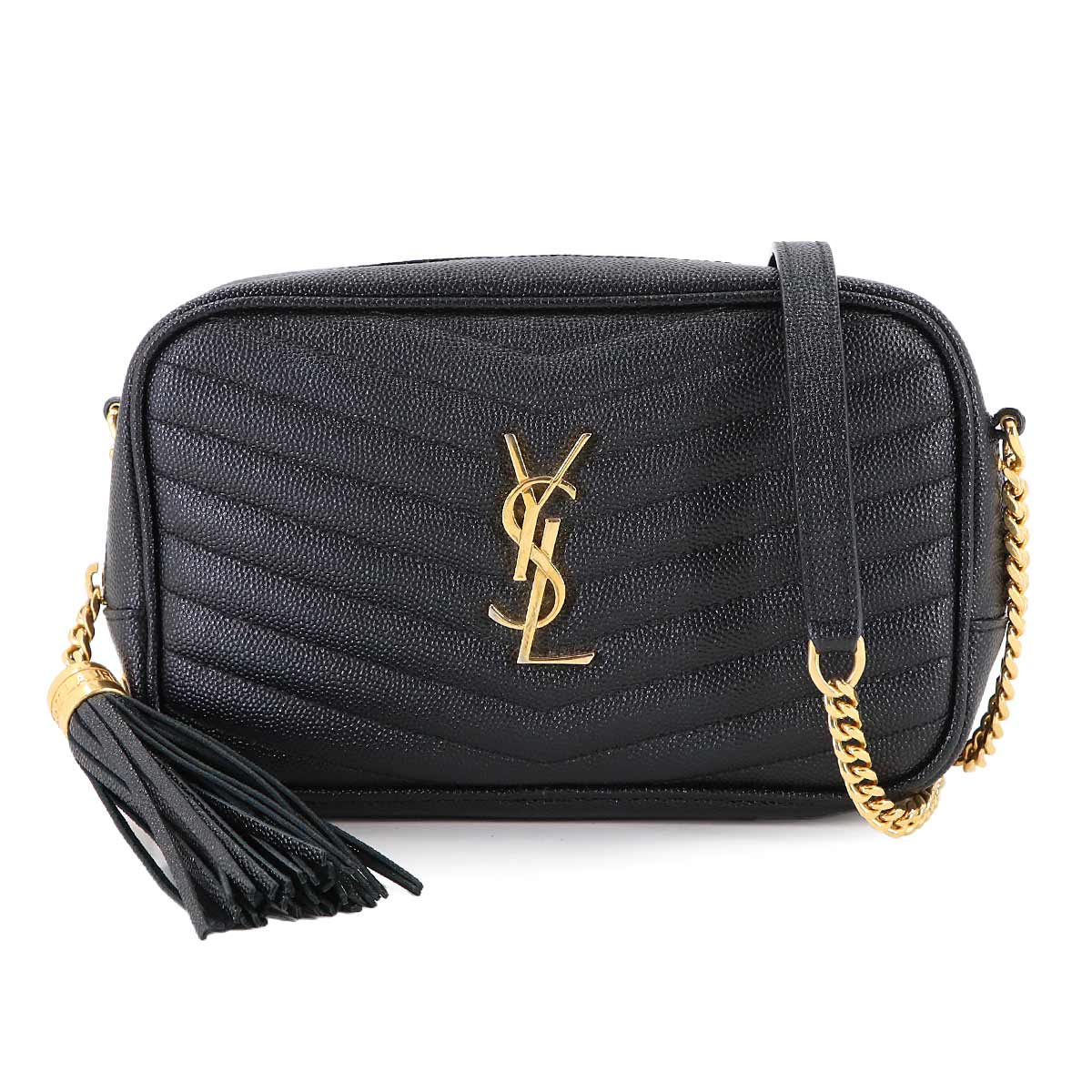 Lou Mini Chain Shoulder Bag Leather Black 612579