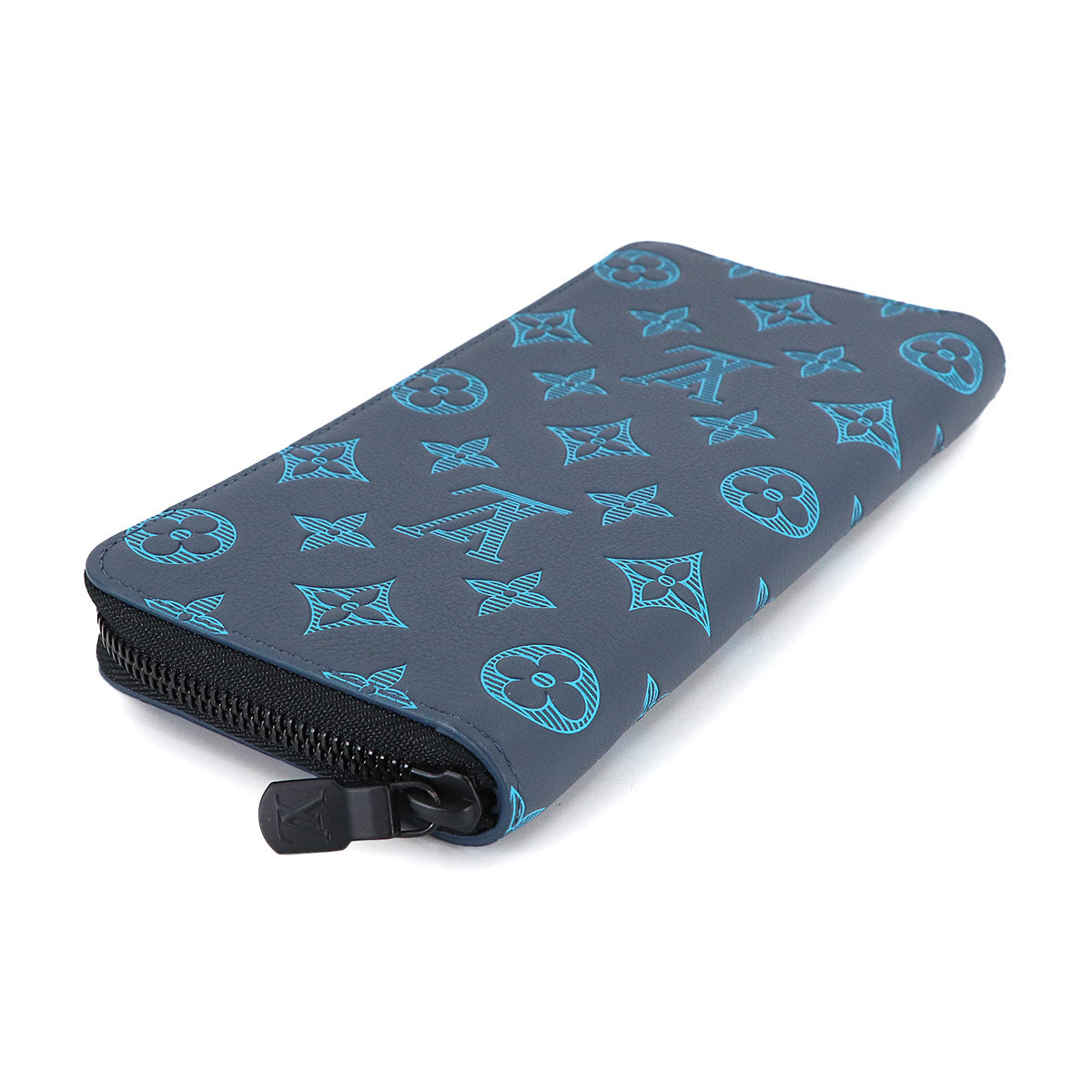 Monogram Shadow Zippy Wallet Vertical Navy Blue M82322