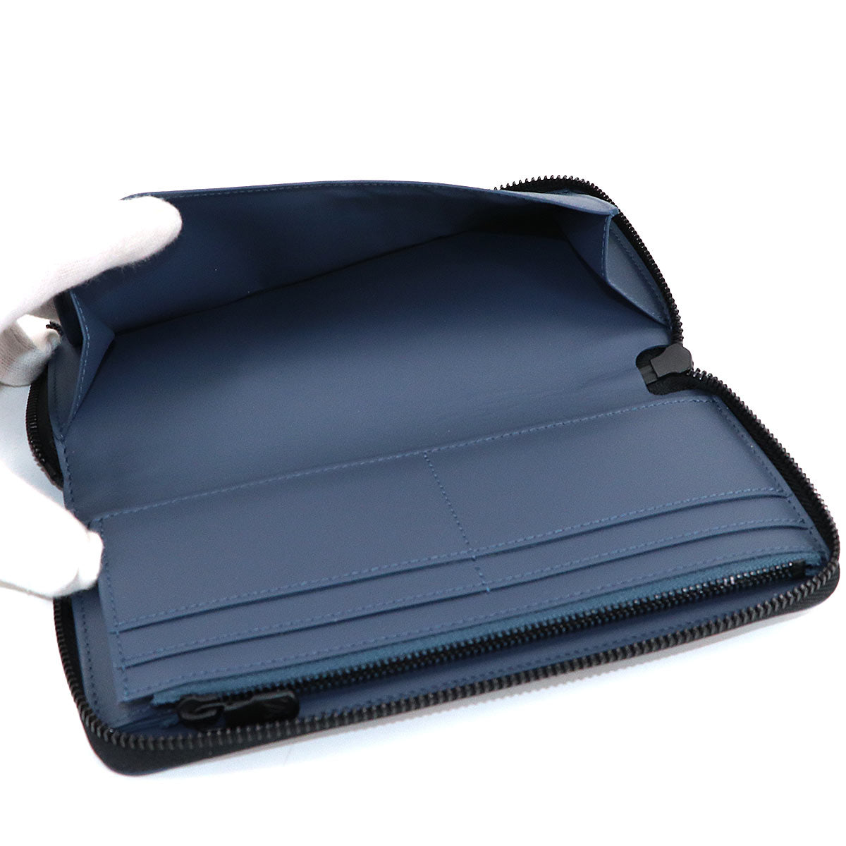 Monogram Shadow Zippy Wallet Vertical Navy Blue M82322