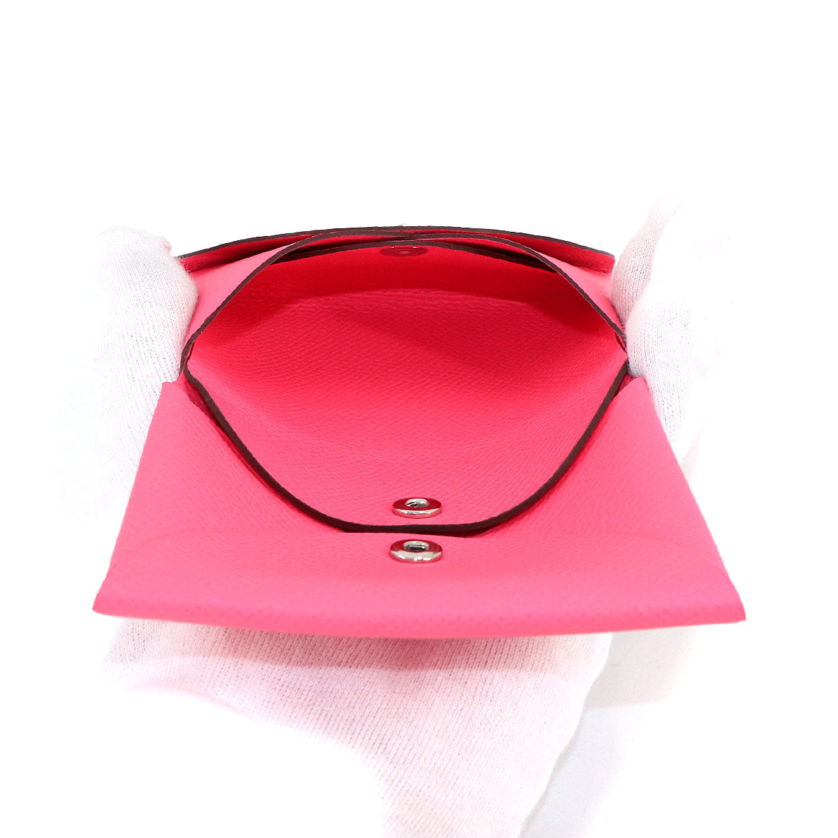 Calvi Duo Card Case Veau Epsom Rose Azalee Purse