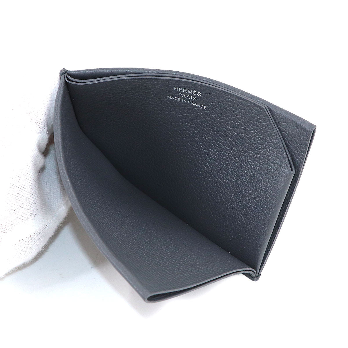 H Sellier Card Case Evercolor Ardoise Black
