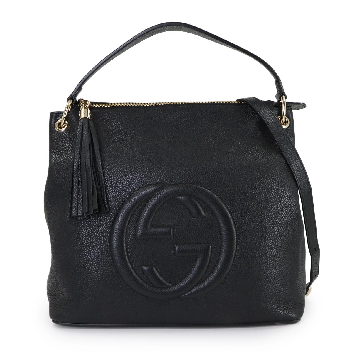 SOHO 2way Shoulder Bag Leather Black 536194 Interlocking G