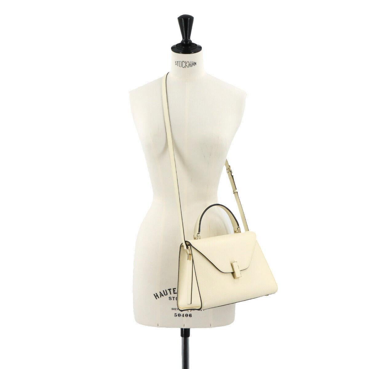 Iside Medium Hand Shoulder Bag Leather White Purse