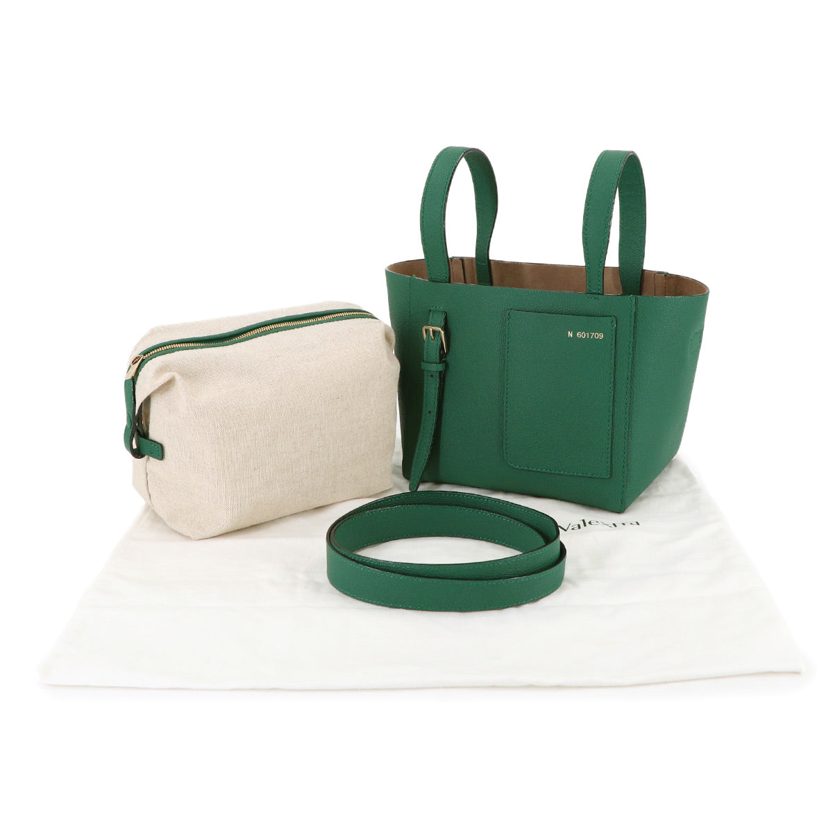 Bucket Bag Micro Shoulder Hand Bag Leather Forest Green