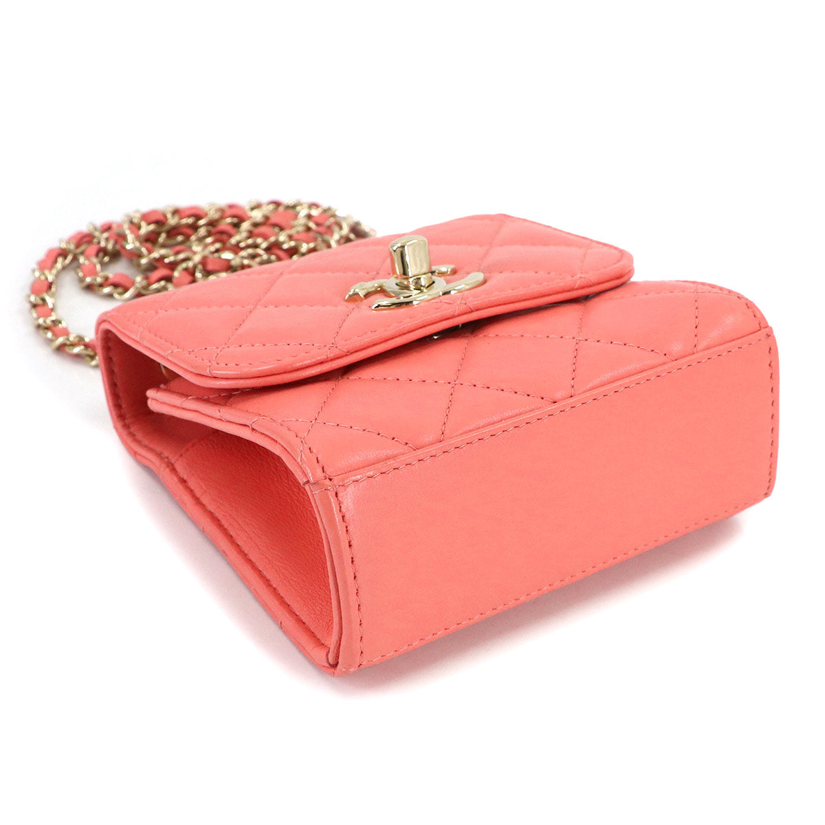 Trendy CC Matelasse Chain Shoulder Bag Leather Pink A81633