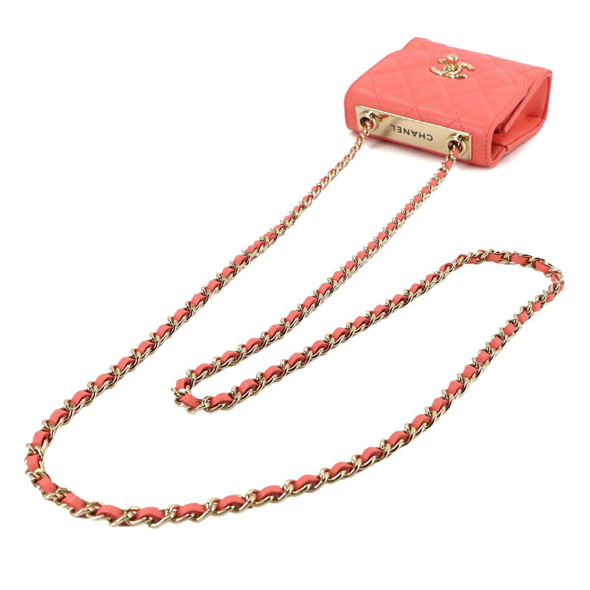 Trendy CC Matelasse Chain Shoulder Bag Leather Pink A81633