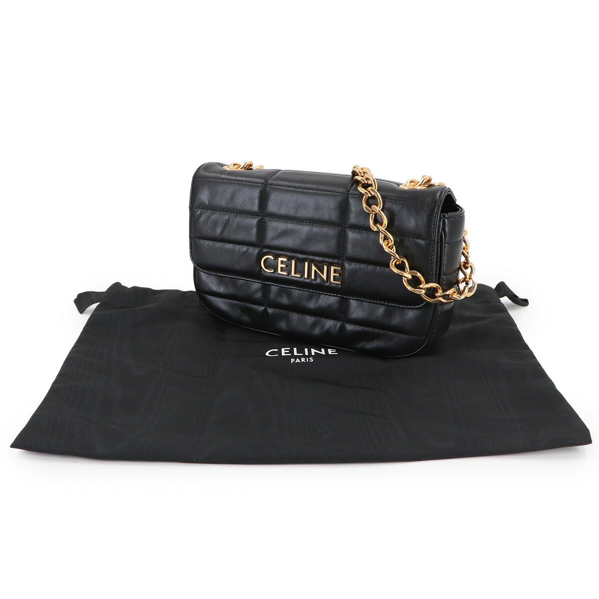 Chain Shoulder Bag Matelasse Leather Black 111273EPZ Purse