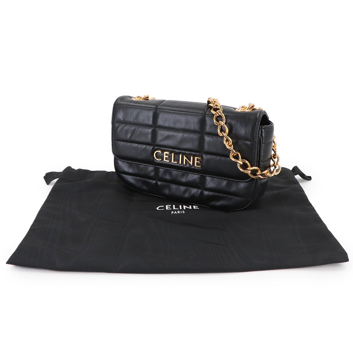 Chain Shoulder Bag Matelasse Leather Black 111273EPZ Purse
