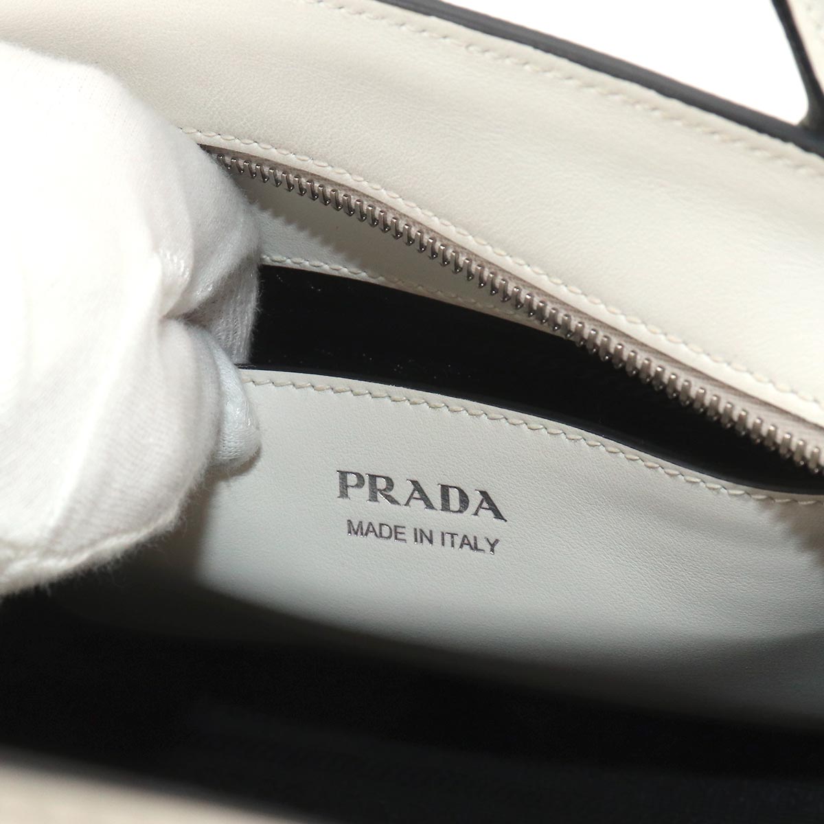 Hand Shoulder Bag Saffiano Leather White Purse