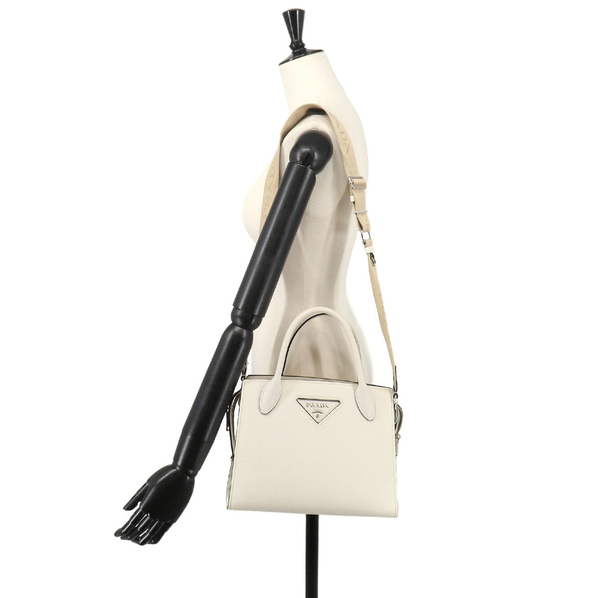 Hand Shoulder Bag Saffiano Leather White Purse
