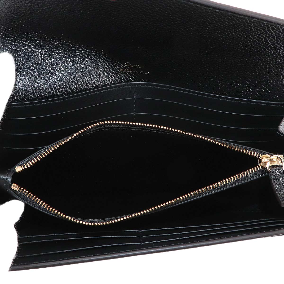 Panthere Graphic Long Wallet Leather Black Purse