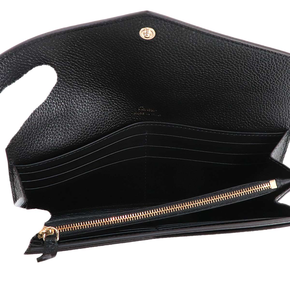 Panthere Graphic Long Wallet Leather Black Purse