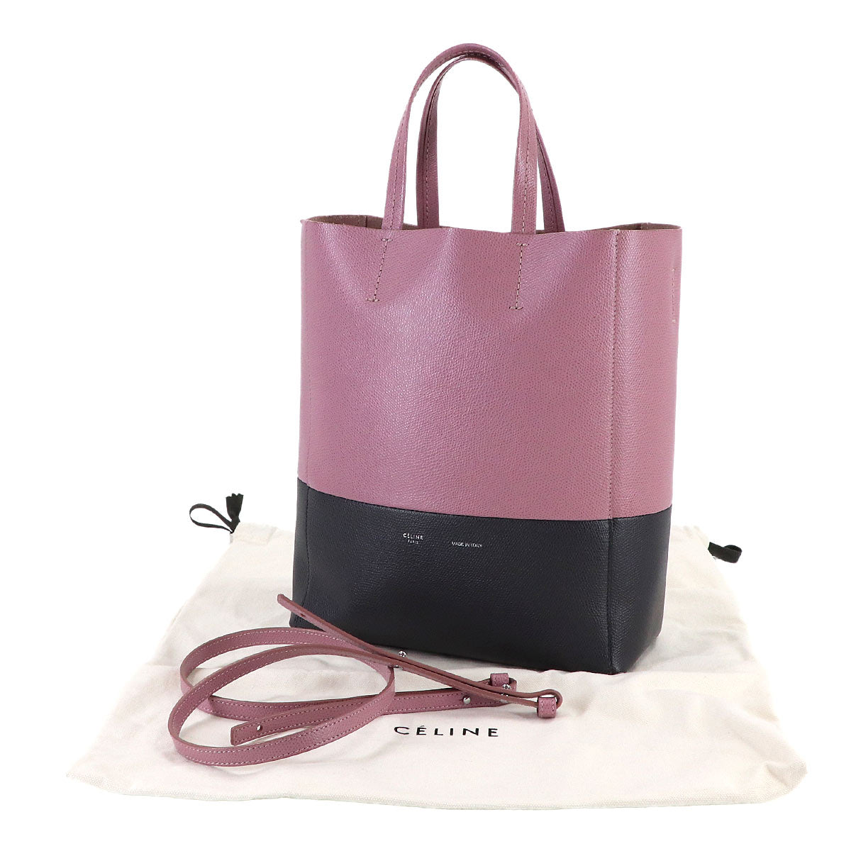 Small Vertical Cabas 2way Tote Shoulder Bag Leather 176163