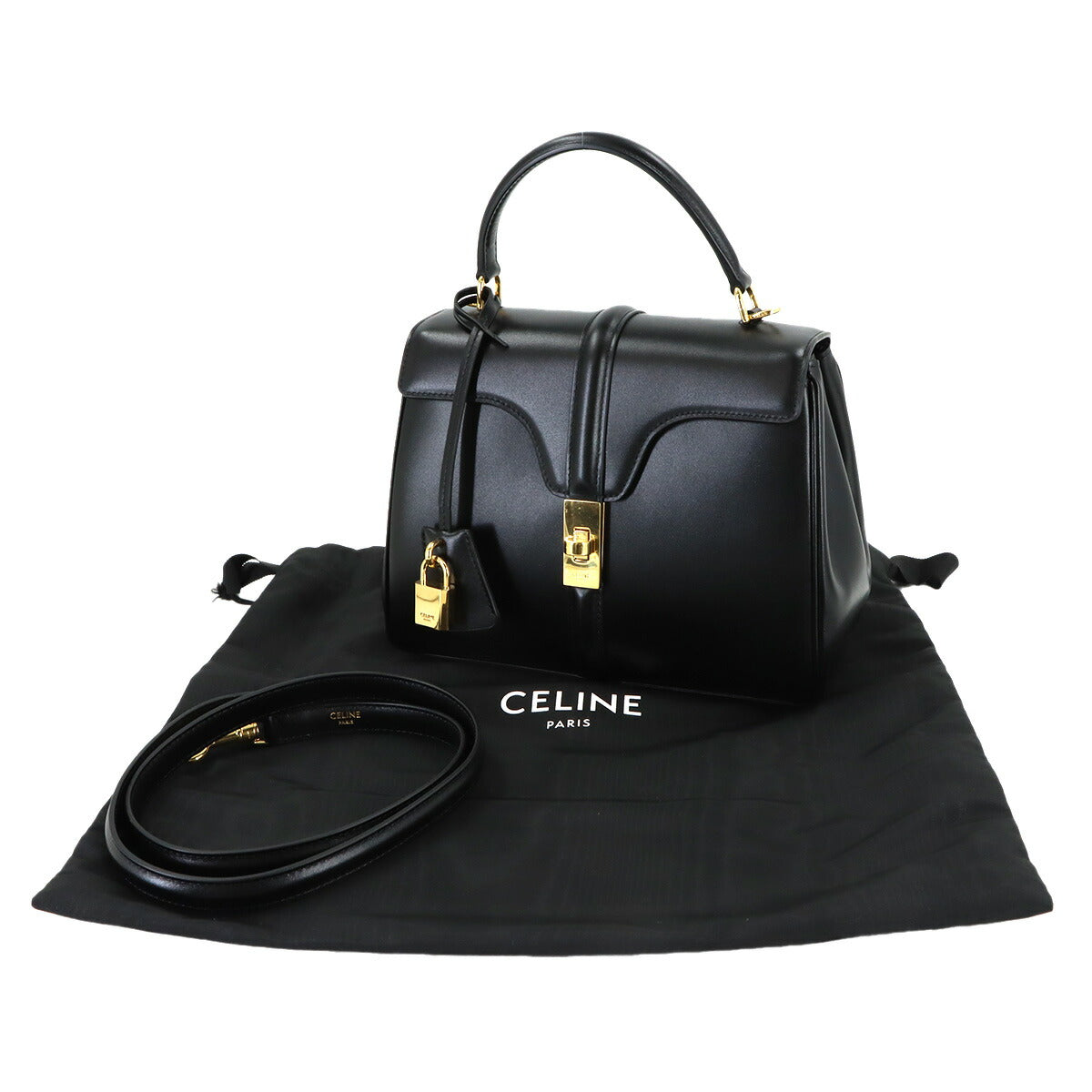 Small 16 Hand Shoulder Bag Leather Black 188003 Purse