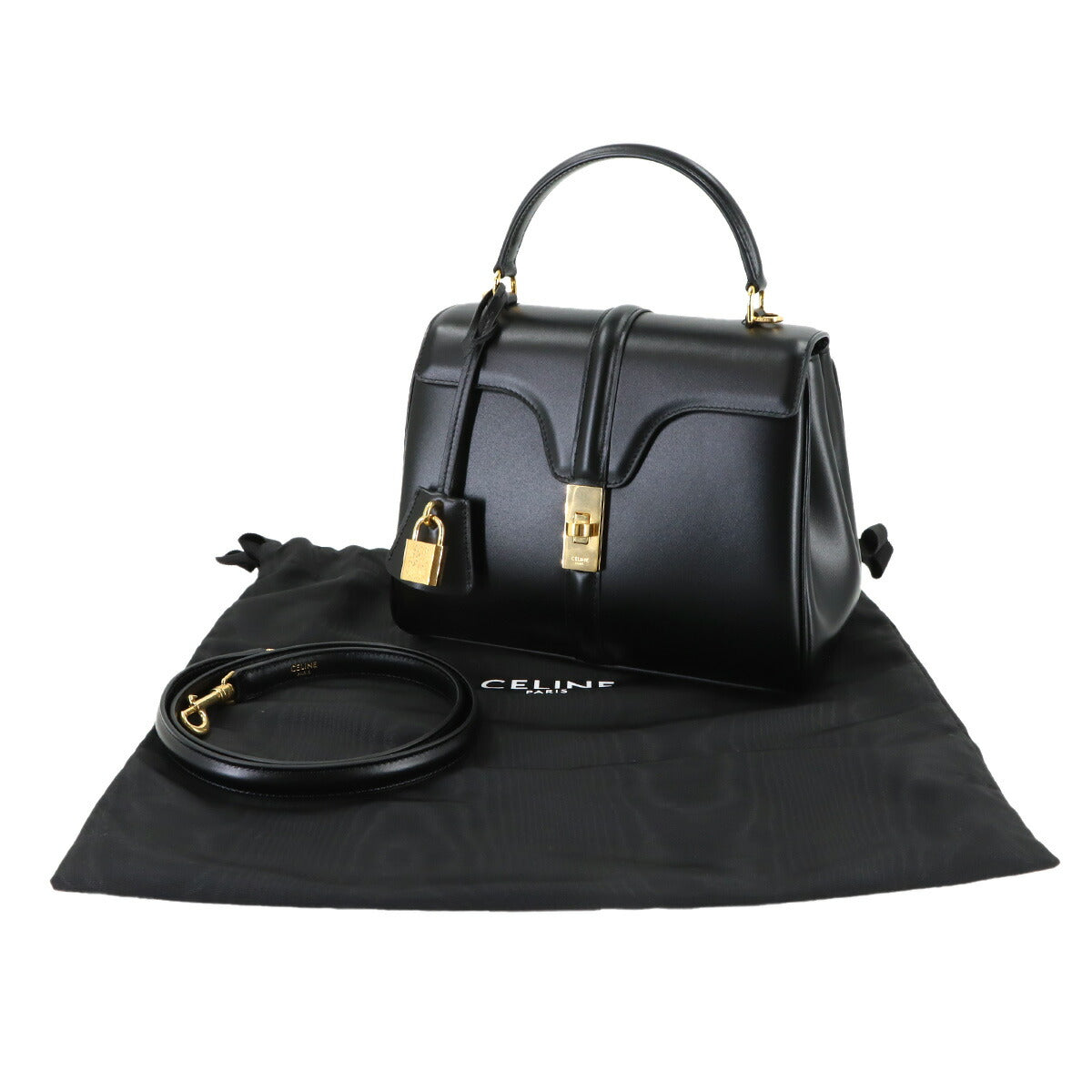 Small 16 Hand Shoulder Bag Leather Black 188003 Purse