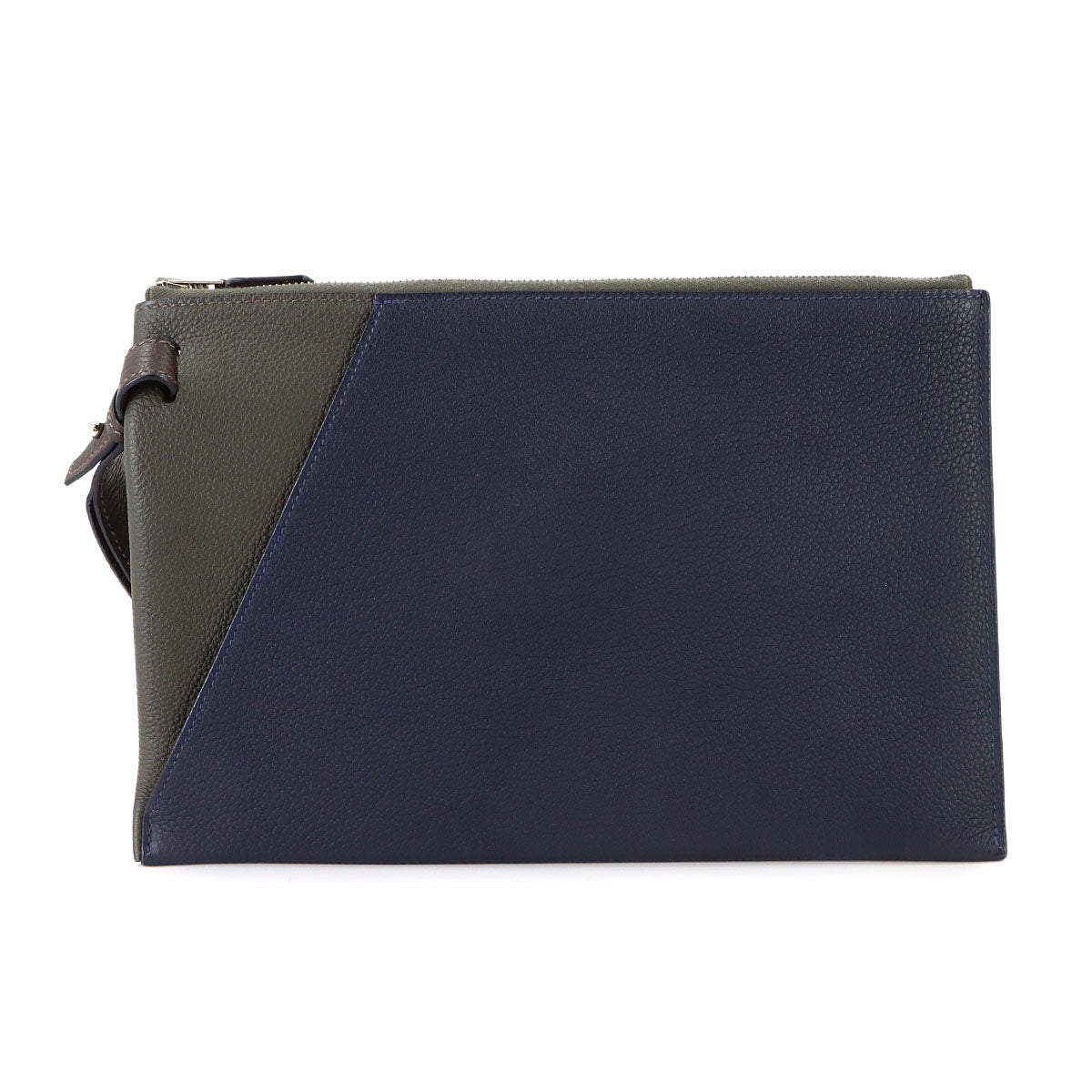 Caba Vertige 30 Clutch Bag Togo Blue nuit Vert de guris Ebene