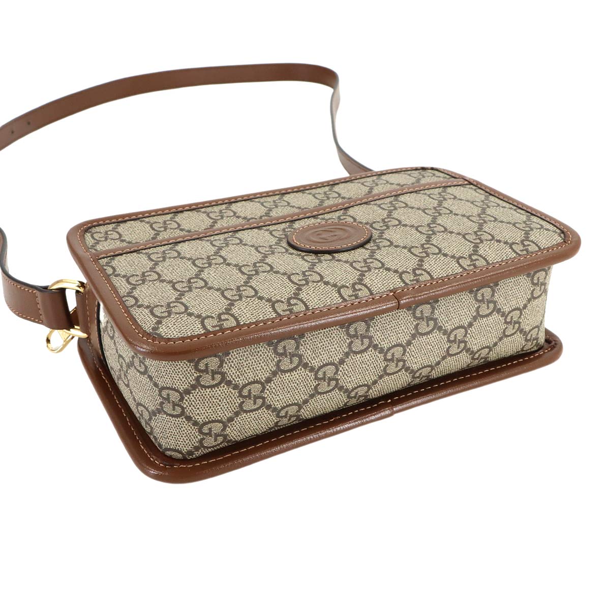 Mini Bag With Interlocking G GG Supreme Leather Beige 658572