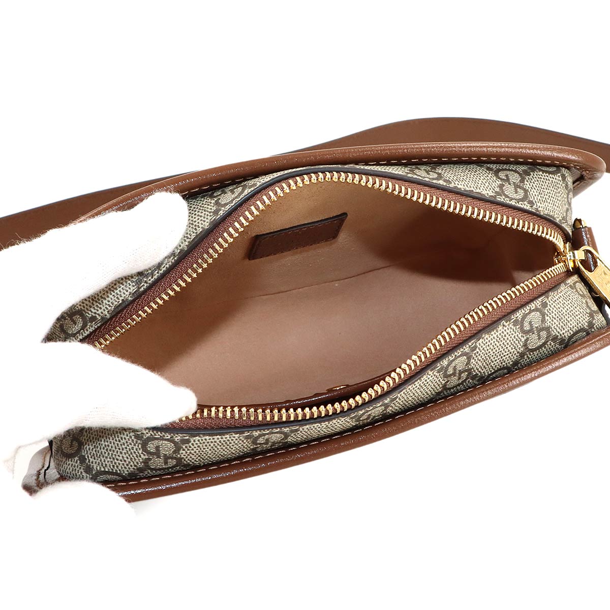 Mini Bag With Interlocking G GG Supreme Leather Beige 658572