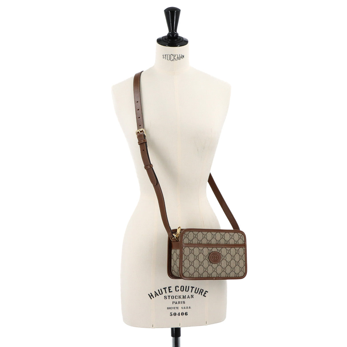 Mini Bag With Interlocking G GG Supreme Leather Beige 658572