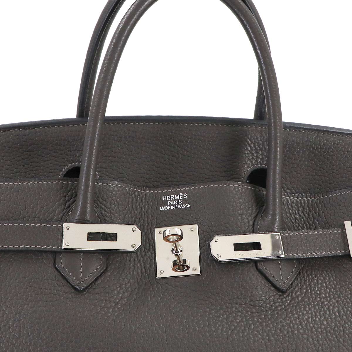 Birkin 40 Taurillon Clemence Graphite Hand Bag Grey Purse