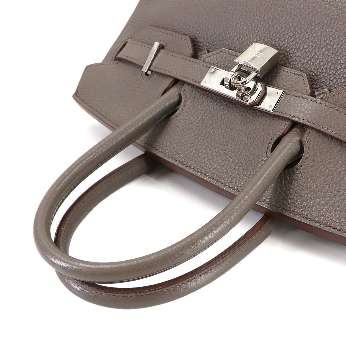Birkin 30 Taurillon Clemence Etain Hand Bag Grey Purse