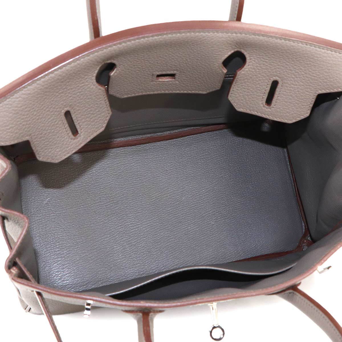 Birkin 30 Taurillon Clemence Etain Hand Bag Grey Purse