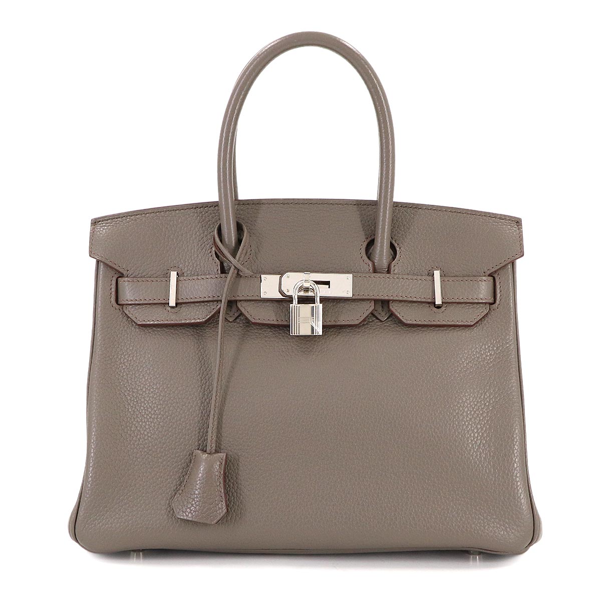 Birkin 30 Taurillon Clemence Etain Hand Bag Grey Purse