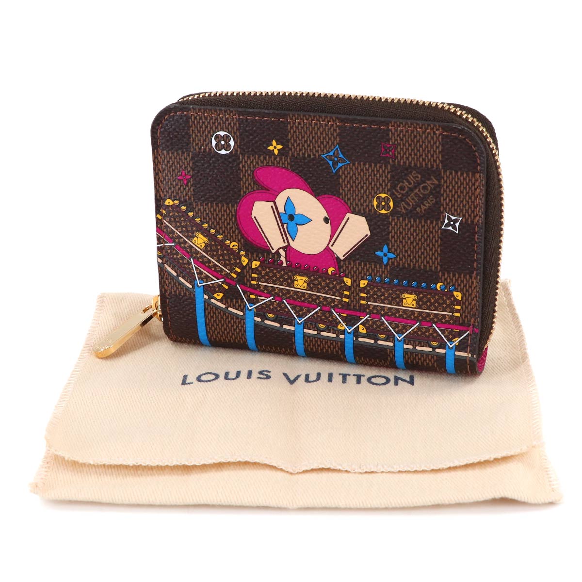 Damier Zippy Coin Purse Vivienne Wallet Brown N60404