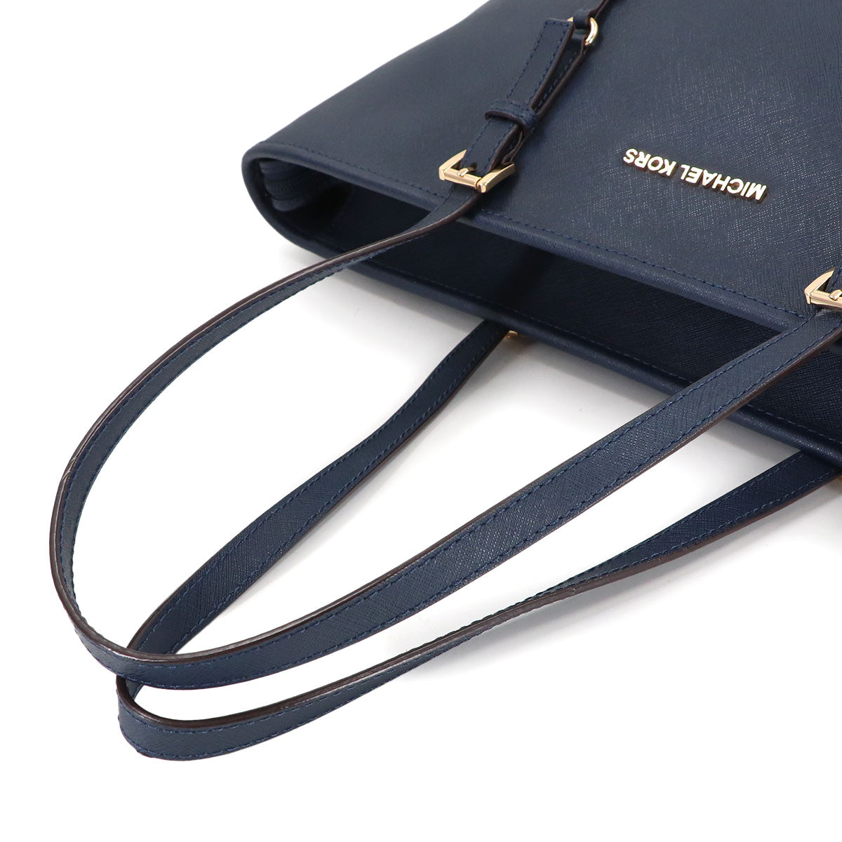 Jet Set Travel Tote Bag Leather Navy Purse
