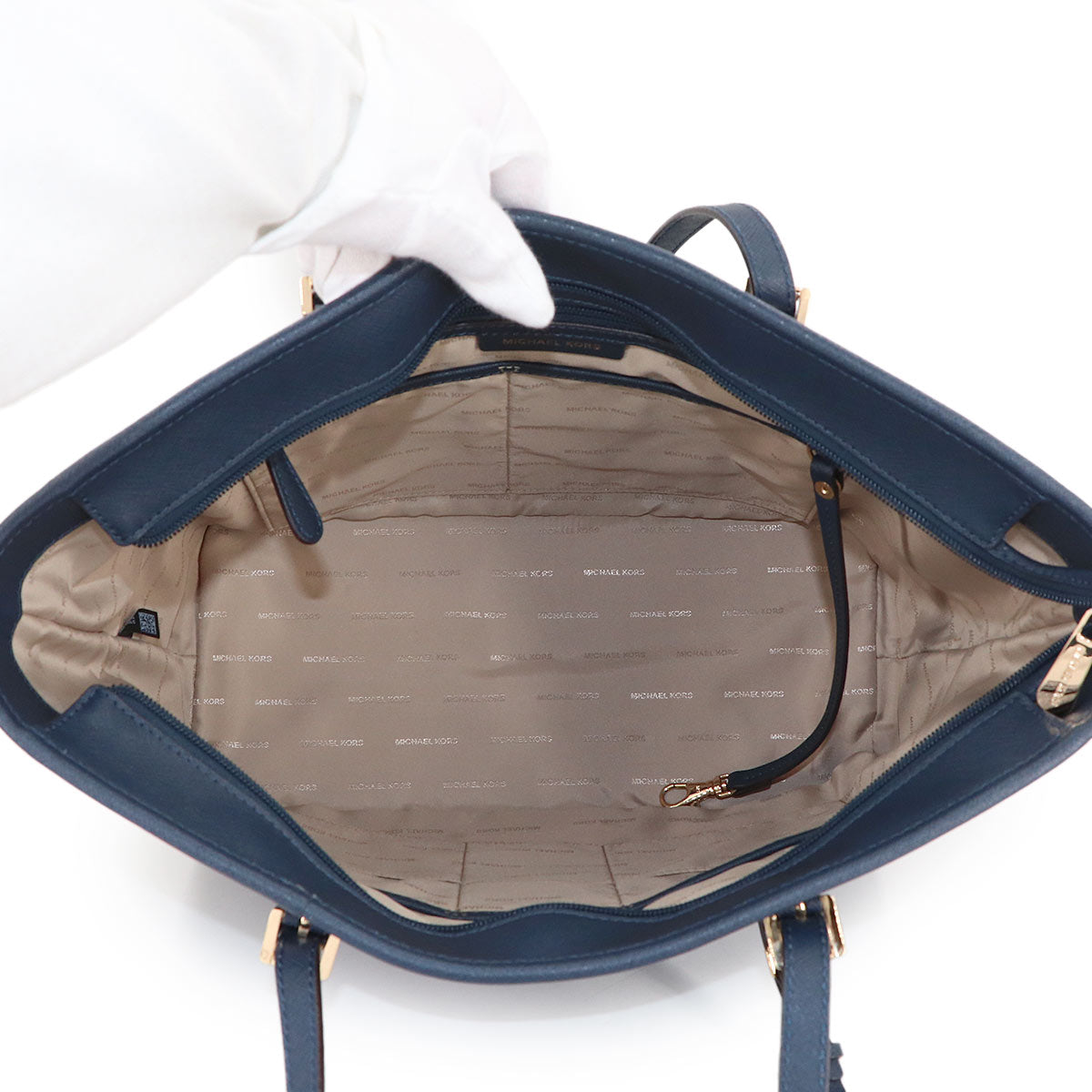 Jet Set Travel Tote Bag Leather Navy Purse