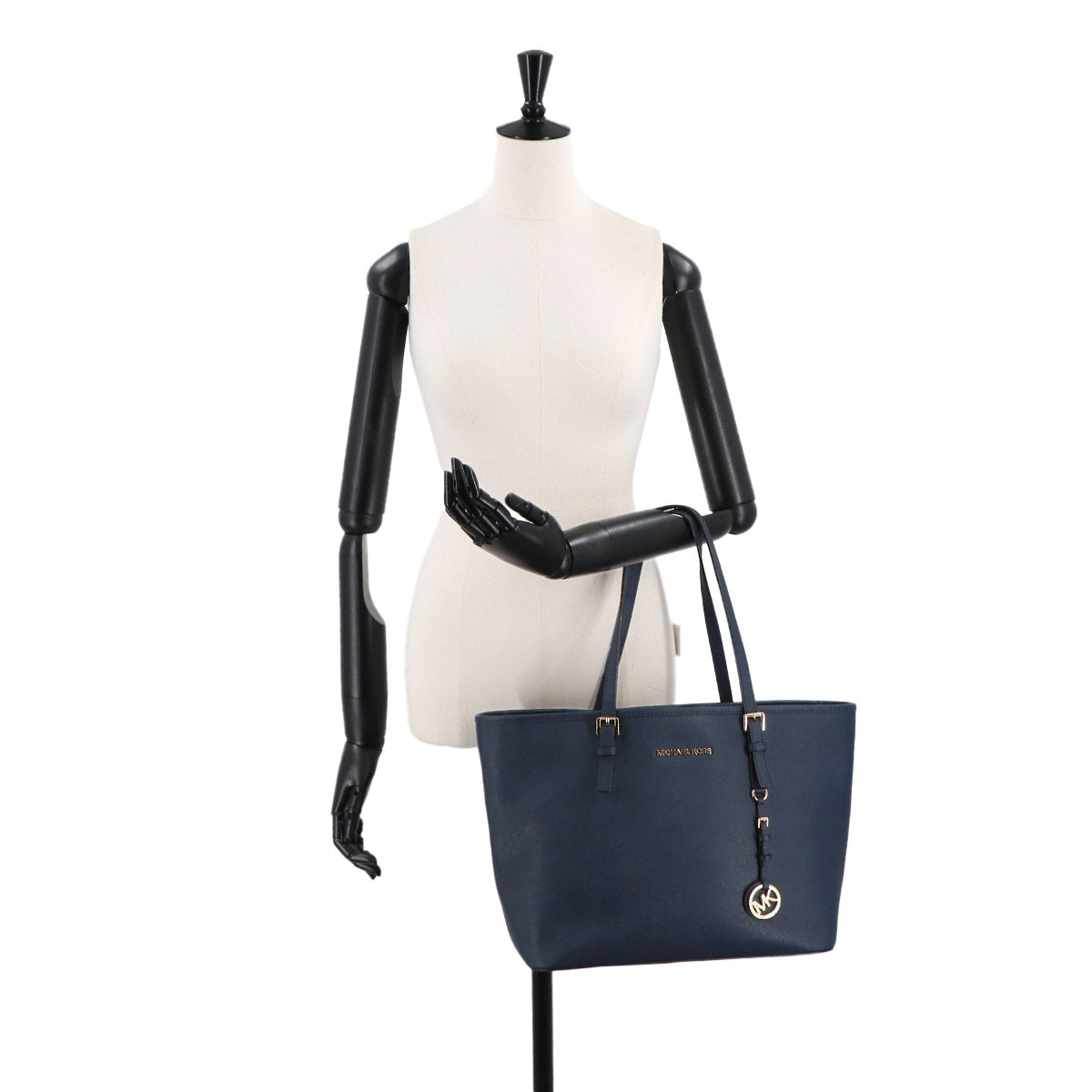 Jet Set Travel Tote Bag Leather Navy Purse