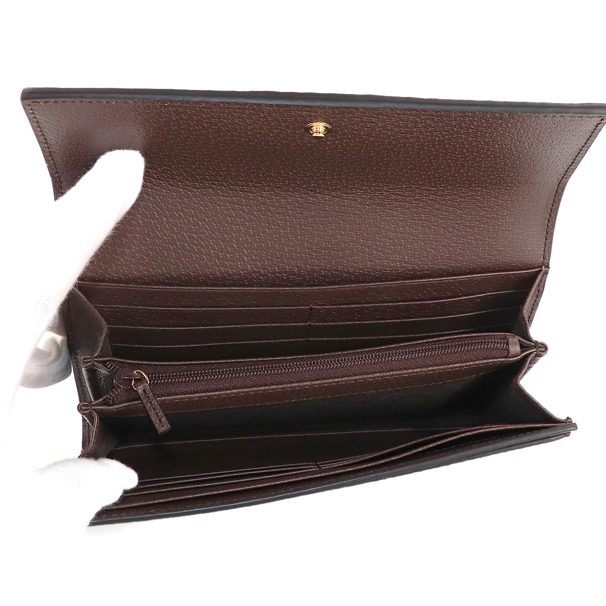 Ophidia GG Continental Wallet GG Supreme Canvas Leather 523153