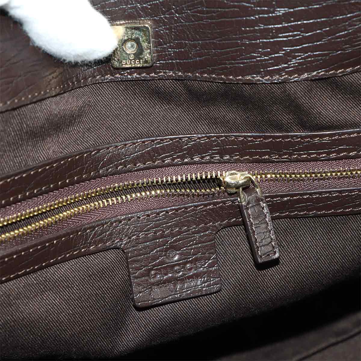 Horsebit Tote Bag GG Canvas Leather Beige Brown 137385 Purse
