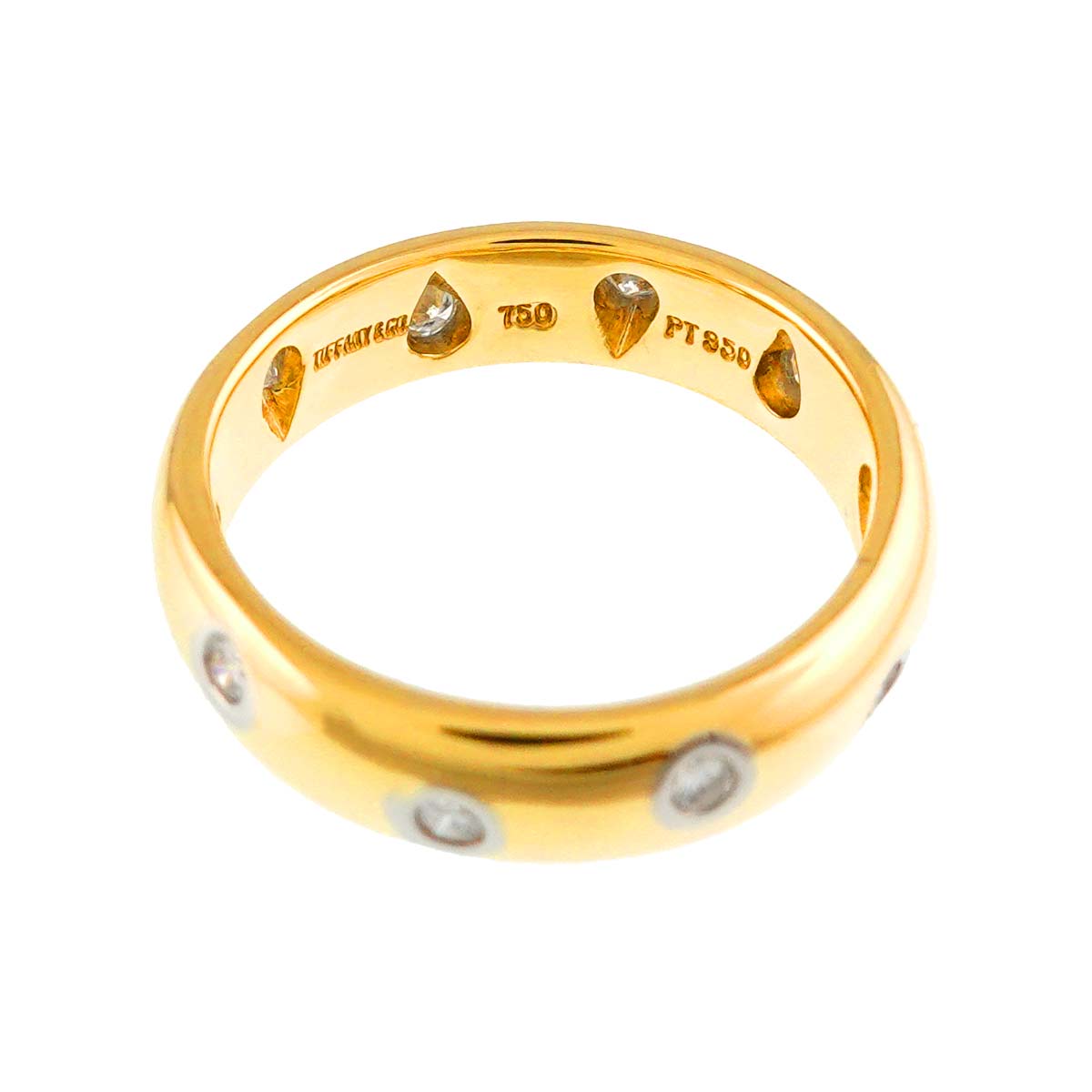 Dots Diamond Ring 18K YG 750 Platinum size4-4.5(US)