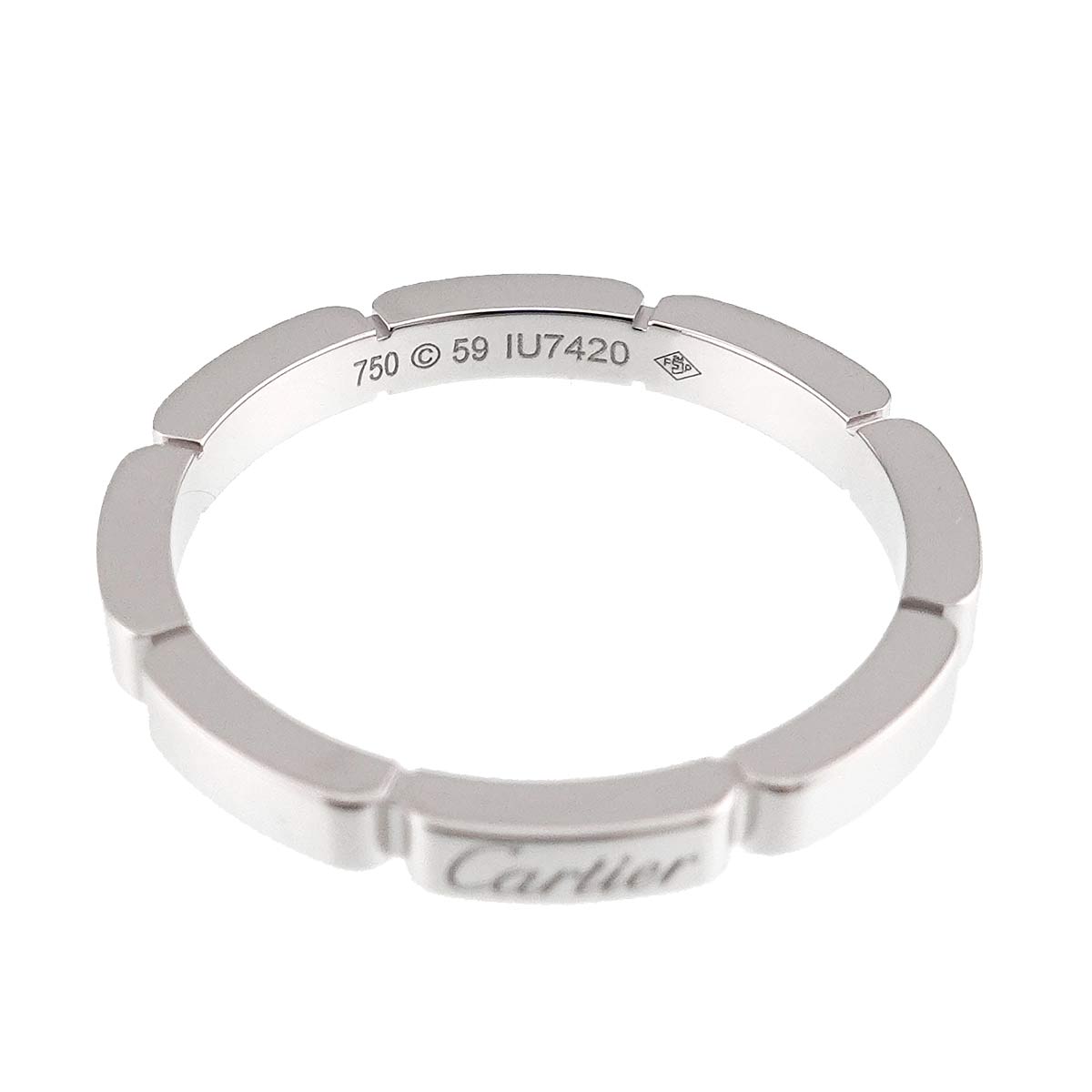 Maillon Panthere Ring 18K White Gold 750 Size59 8.75(US)