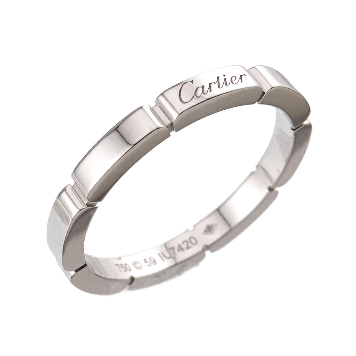 Maillon Panthere Ring 18K White Gold 750 Size59 8.75(US)