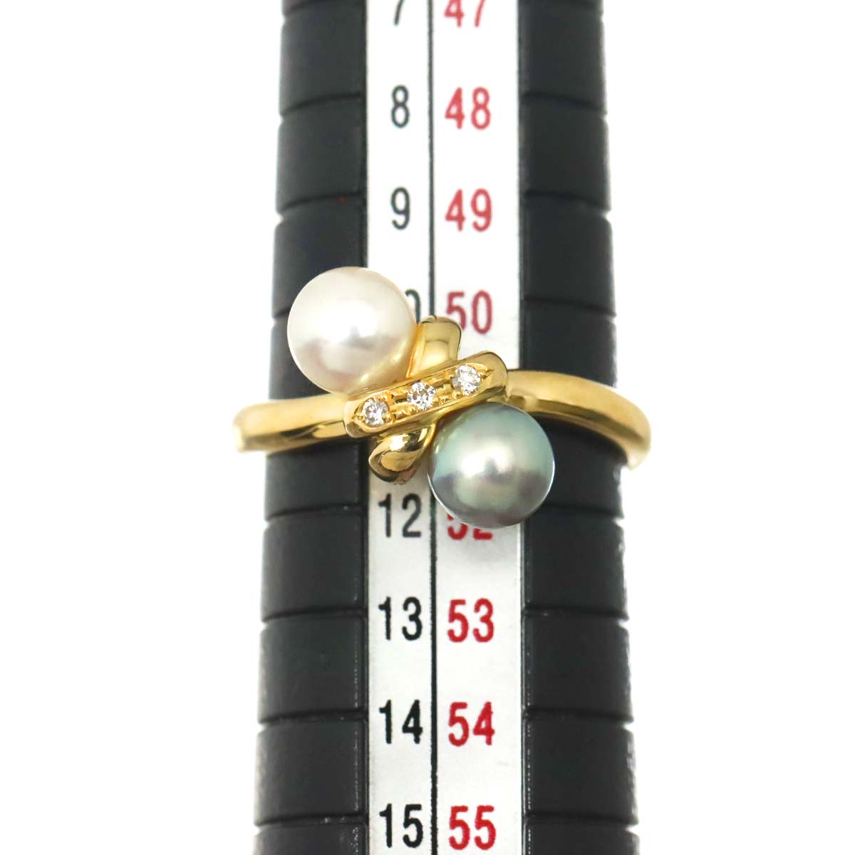Akoya Pearl Diamond 0.02ct Ring 18K YG Size5.5-5.75(US)