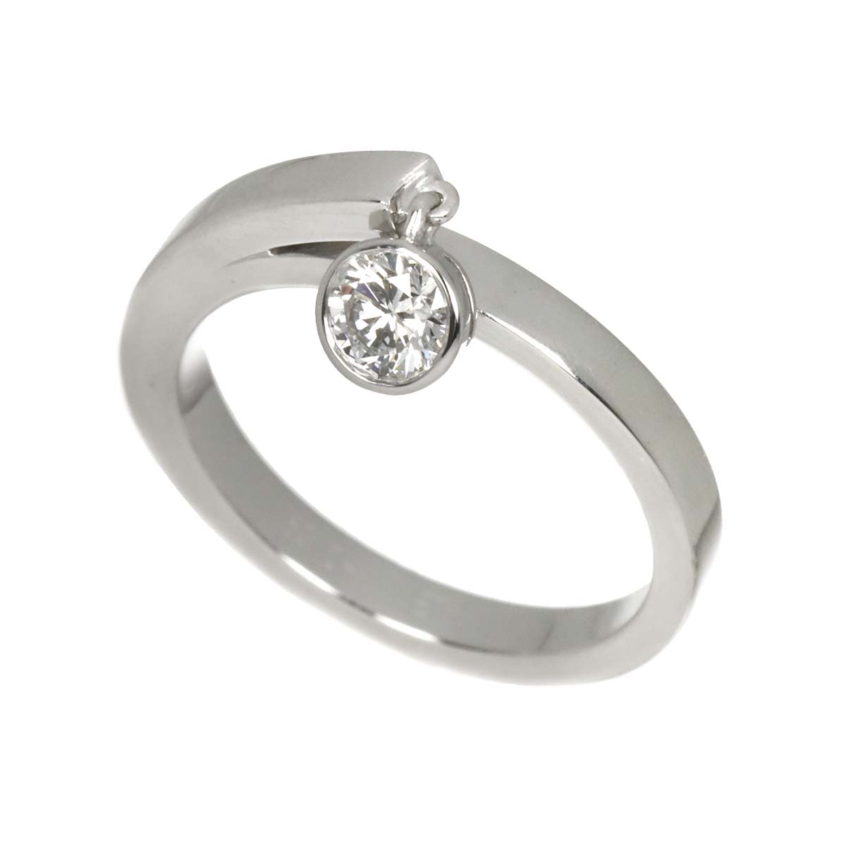 Diamond Ring 18K White Gold 750 size50 5.25(US)
