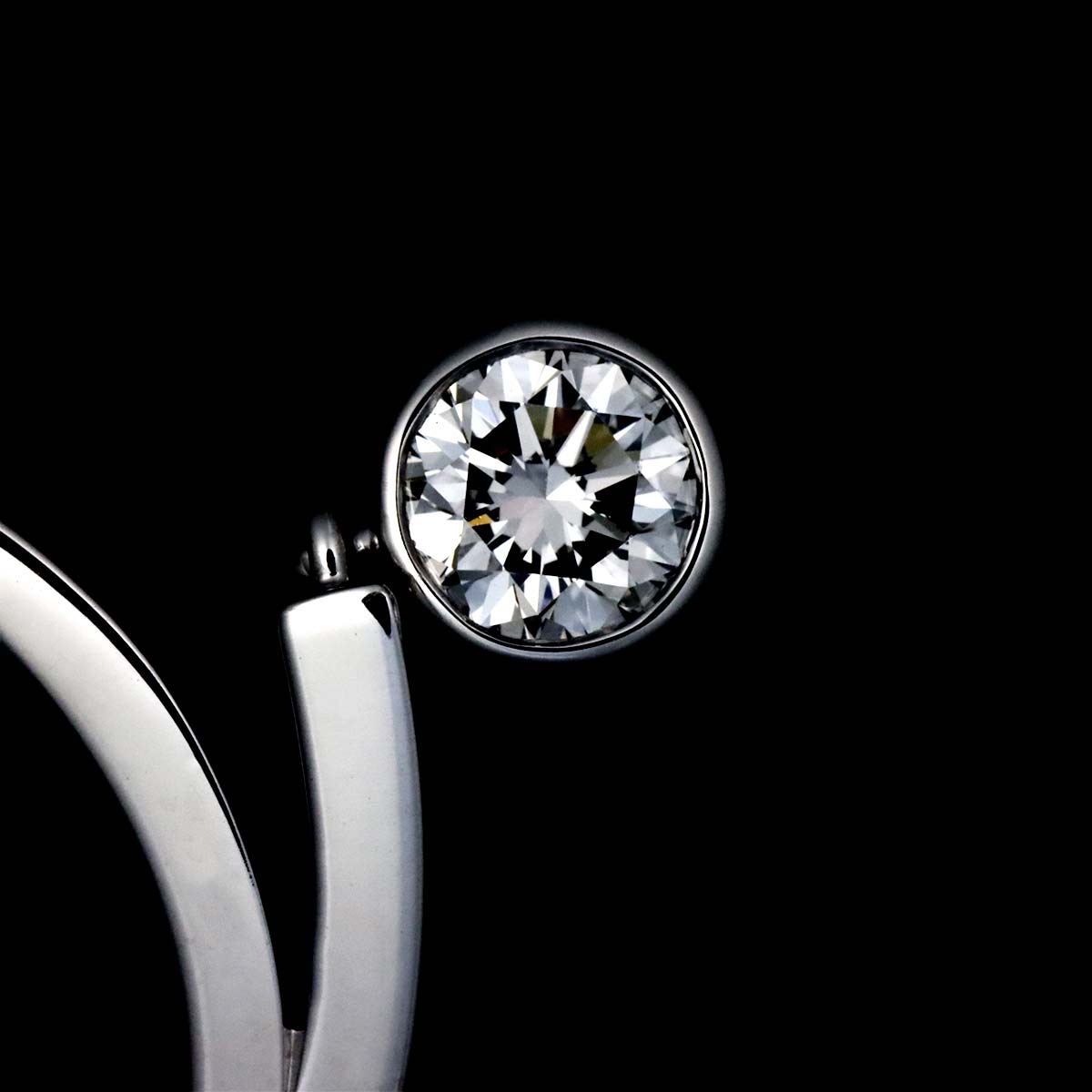 Diamond Ring 18K White Gold 750 size50 5.25(US)