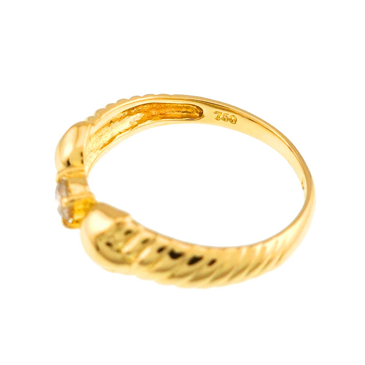 Diamond Ring 18K YG 750 size4.5(US)