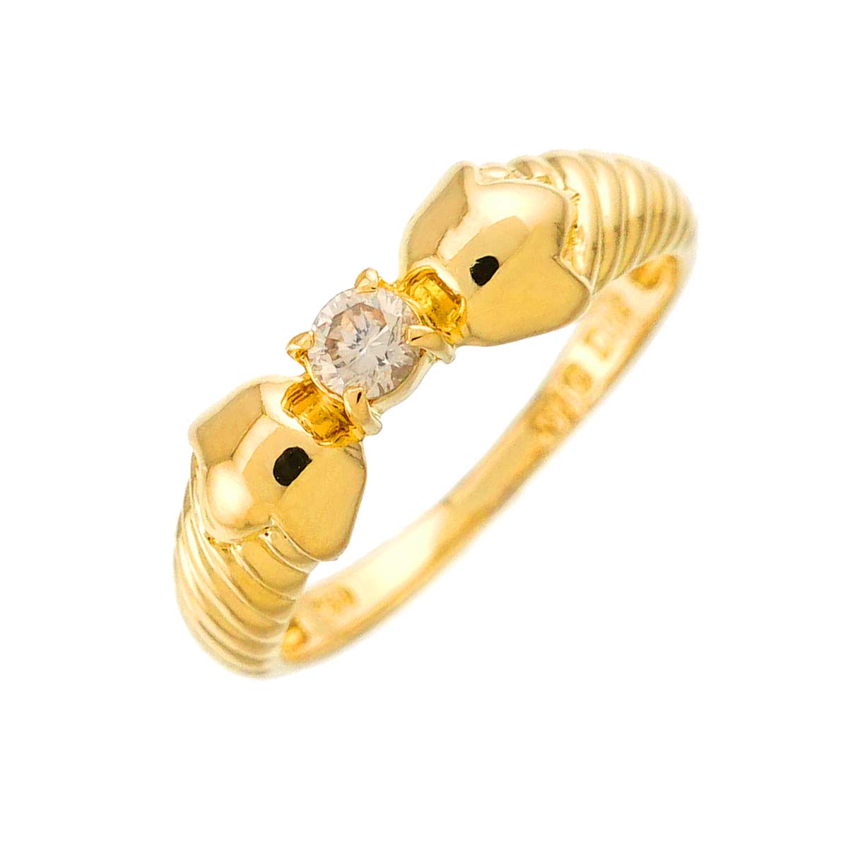 Diamond Ring 18K YG 750 size4.5(US)