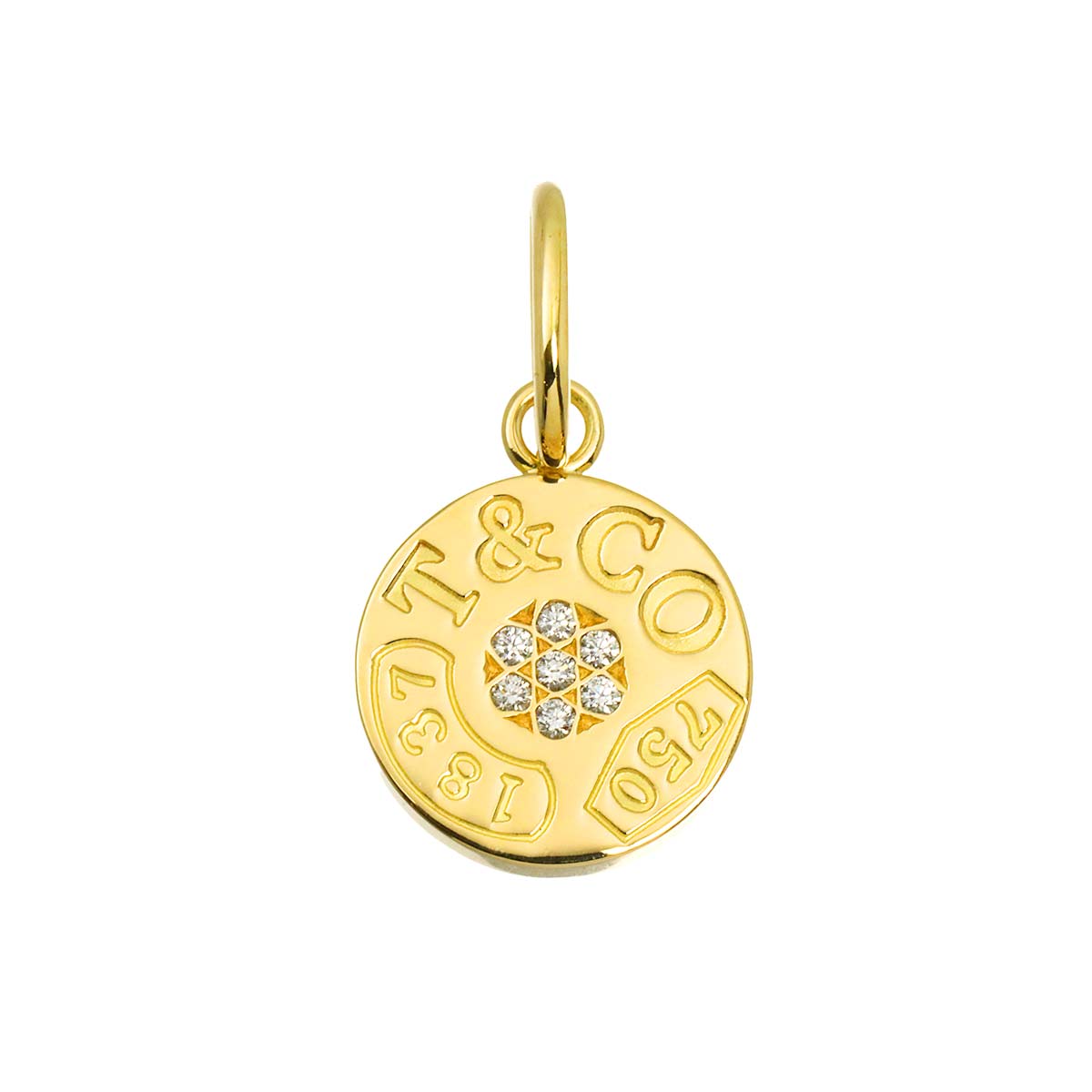 1837 Circle Diamond Pendant Top 18K Yellow Gold 750