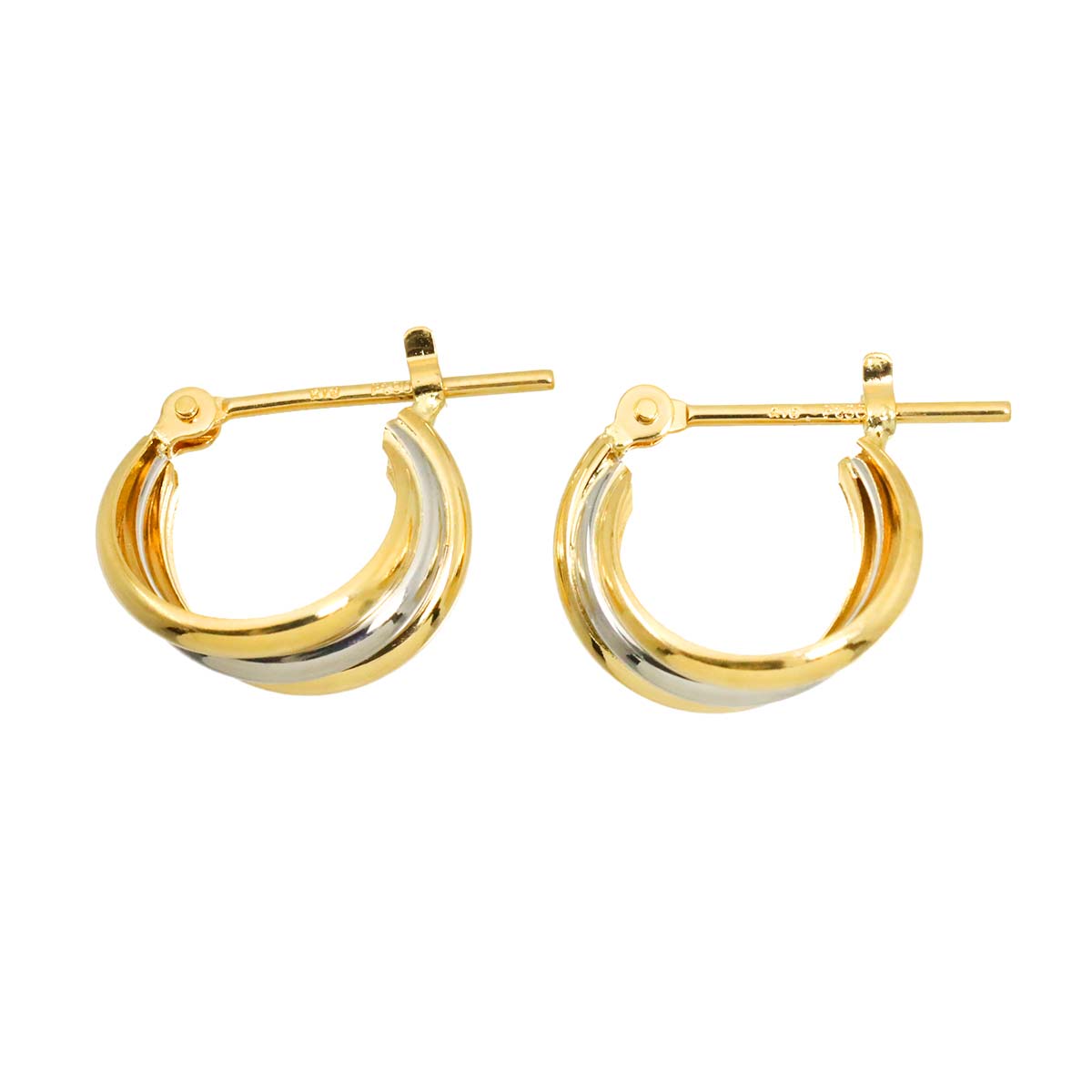 Earrings Pierced 18K K18 YG 750 Pt